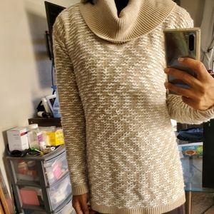 Knitted Long Sleeve Scarf Neck